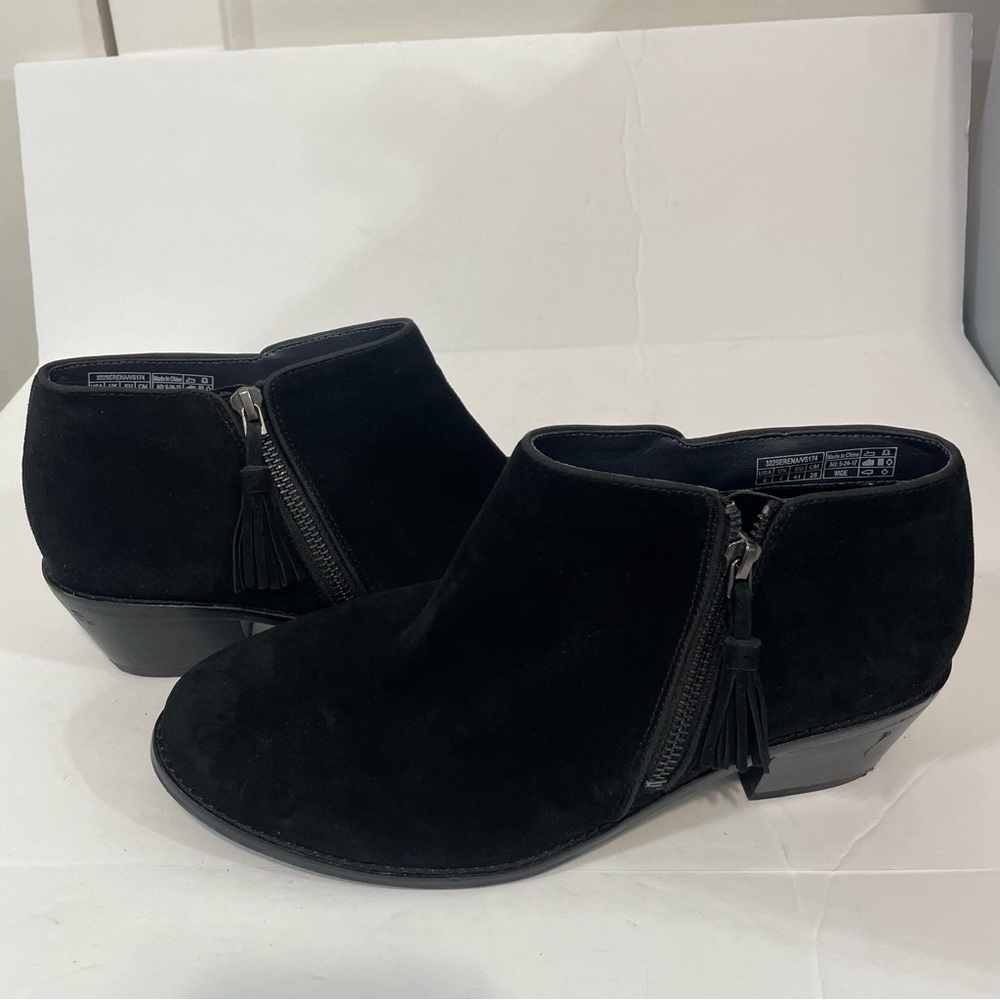 Vionic Serena Black Suede Fall Western Festival Rodeo Ankle Booties Size 9